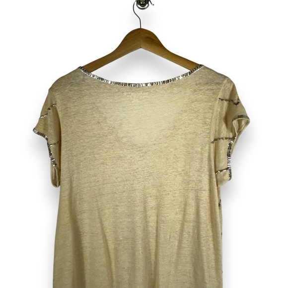 4 for $40 SALE! Soft Surroundings Linen Top w/Sequin Details, Cream, Size XS - Picture 9 of 10